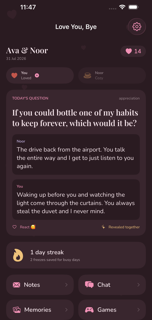 The same home screen in dark mode
