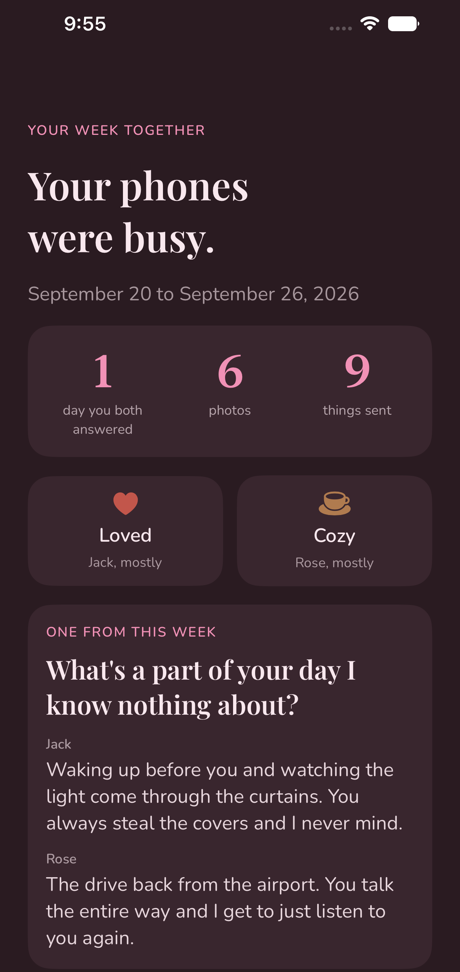 The Sunday recap in dark mode