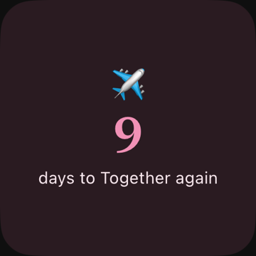 Reunion countdown widget in dark mode