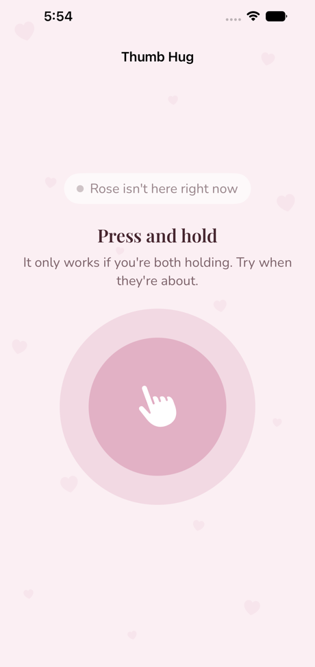 The thumb hug screen
